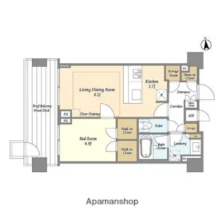 オアーゼ新宿市谷薬王寺【6階】の間取り