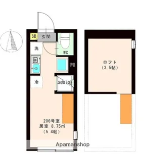 ハーモニーテラス東新町Ⅱ【2階】の間取り