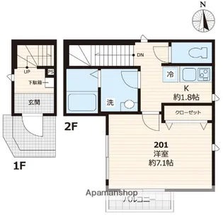 ベイハイム王子【2階】の間取り