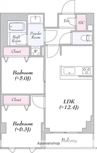 ロイジェント志村坂上【7階】の間取り