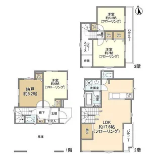 東京都足立区西新井栄町3丁目【一戸建】の間取り