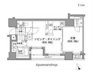パークハビオ八丁堀【10階】の間取り