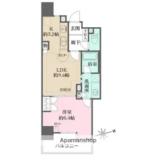 カルムインフォアームズ東京コア【10階】の間取り
