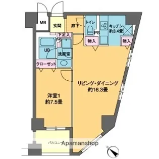 カスタリア茅場町【5階】の間取り