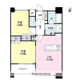 タワービューレジデンス吾妻橋【9階】の間取り