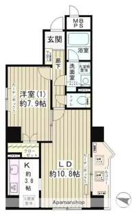 ハイクラッセ日本橋浜町【2階】の間取り