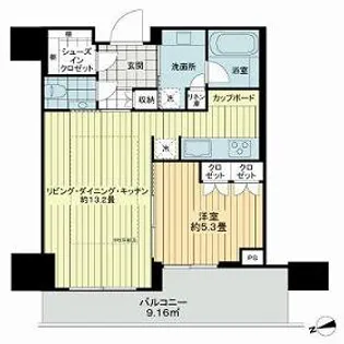 パークコート六本木ヒルトップ【13階】の間取り
