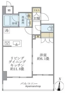 レクシード両国駅前【6階】の間取り