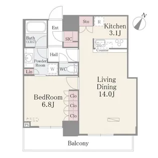 ルミレイス豊洲【1609号室】の間取り