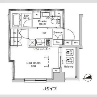 プラウドフラット門前仲町Ⅴ【7階】の間取り