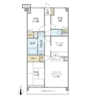 ボヌール扇橋【8階】の間取り