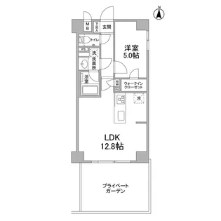 アスール菊川【1階】の間取り