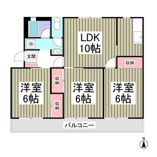 レインボーハウス4号棟【4階】の間取り