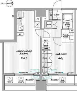レジディア錦糸町Ⅱ【12階】の間取り