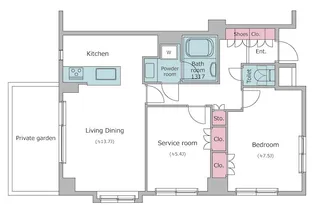 レジディア文京音羽【1階】の間取り