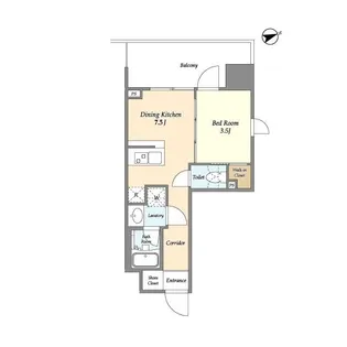 ヴィラクレール浅草【7階】の間取り