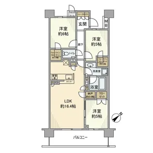 ザ・パークハウス津田沼前原ガーデンエアリーヒルズ【3階】の間取り