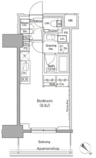 ザ・パークハビオ月島フロント【4階】の間取り