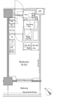 ザ・パークハビオ月島フロント【6階】の間取り