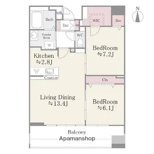 クレアールフレスカ【12階】の間取り