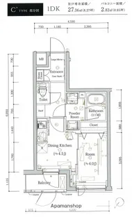 スカイコートルアナ文京本駒込【1階】の間取り