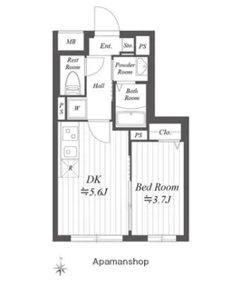 プラティーク住吉【4階】の間取り