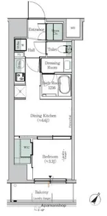 ONE ROOF RESIDENCE KIBA EAST【11階】の間取り