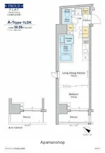 プラウドフラット日本橋大伝馬町【10階】の間取り