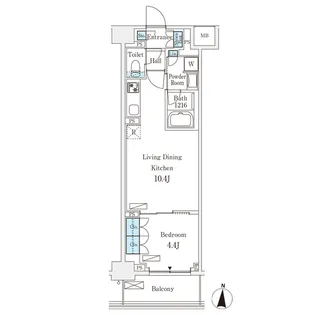 フロンティアレジデンス錦糸公園【4階】の間取り
