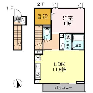 フローラ野沢【2階】の間取り