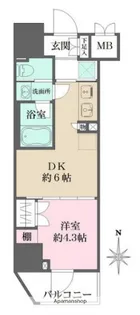 ルフォンプログレ元浅草マークス【4階】の間取り