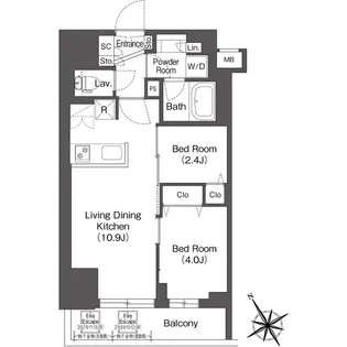 BLUROCK後楽園【13階】の間取り