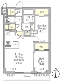 アジールコート都立大学【2階】の間取り
