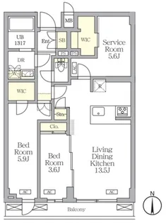 アジールコート都立大学【2階】の間取り