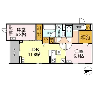 アルカディア東船橋【1階】の間取り