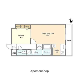 オーキッドレジデンス銀座東【6階】の間取り