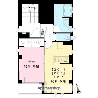 タツミビル【2階】の間取り