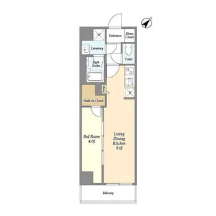 グランカーサ西葛西【4階】の間取り