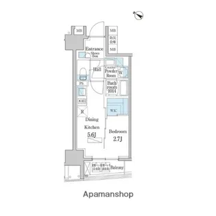 デュオフラッツ日本橋水天宮【10階】の間取り