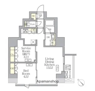 MFPRコート日本橋馬喰町【4階】の間取り