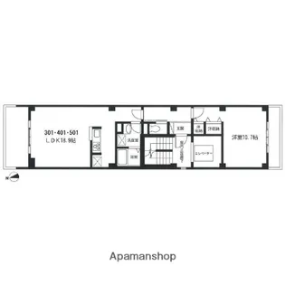 ビューノ新谷【3階】の間取り