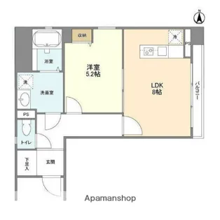 アプリーレ菊川【5階】の間取り