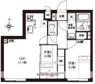 レピュア東大島駅前レジデンス【5階】の間取り