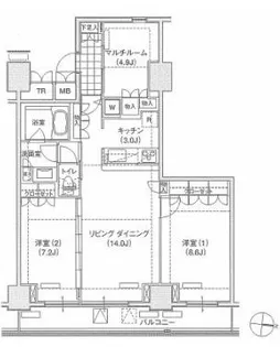 BRILLIA IST 東雲キャナルコート【4階】の間取り
