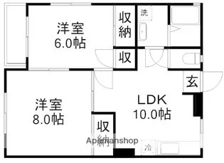 ウエストスワンハイツ【107号室】の間取り