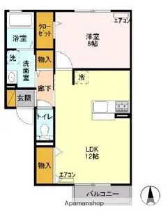 東京都小金井市中町2丁目【アパート】の間取り