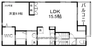 ラシュレ三鷹【2階】の間取り