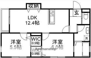 クローネ【102号室】の間取り