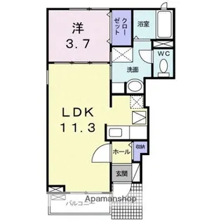 東京都三鷹市牟礼1丁目【アパート】の間取り