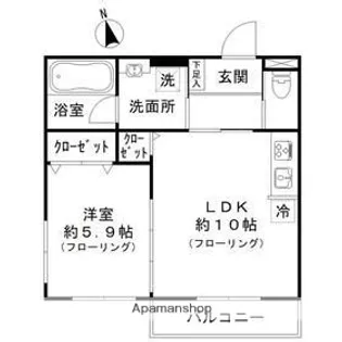 東京都小金井市中町3丁目【アパート】の間取り